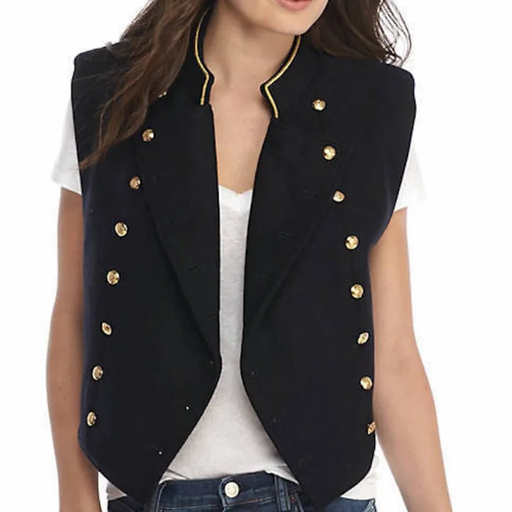 Free People Cropped Military Vest
